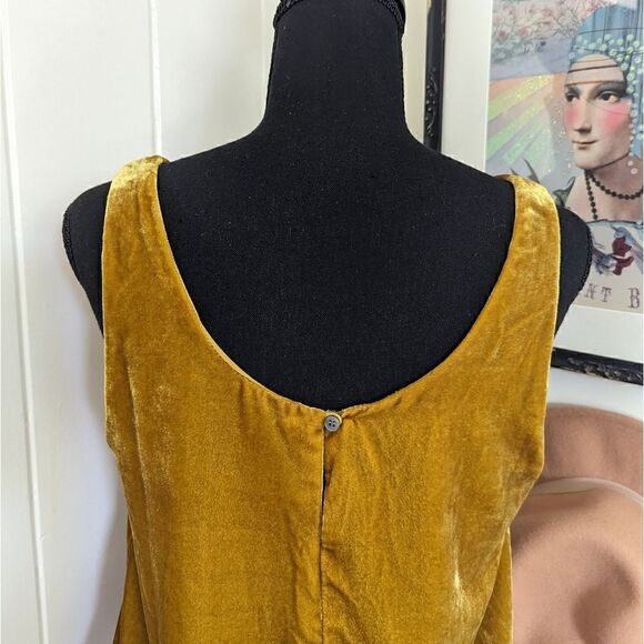 J. Crew Vintage Gold Pullover Sleeveless Velvet Top 6 Coastal Cowgirl Boho - Picture 11 of 15